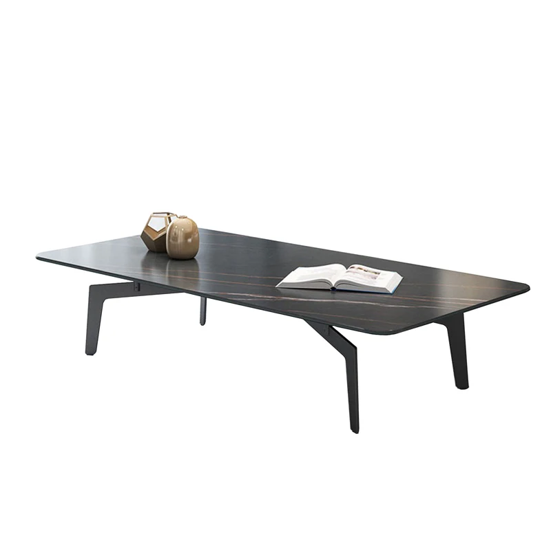 Italian Style Marble Coffee Table Light Luxury Rectangular Minimalist