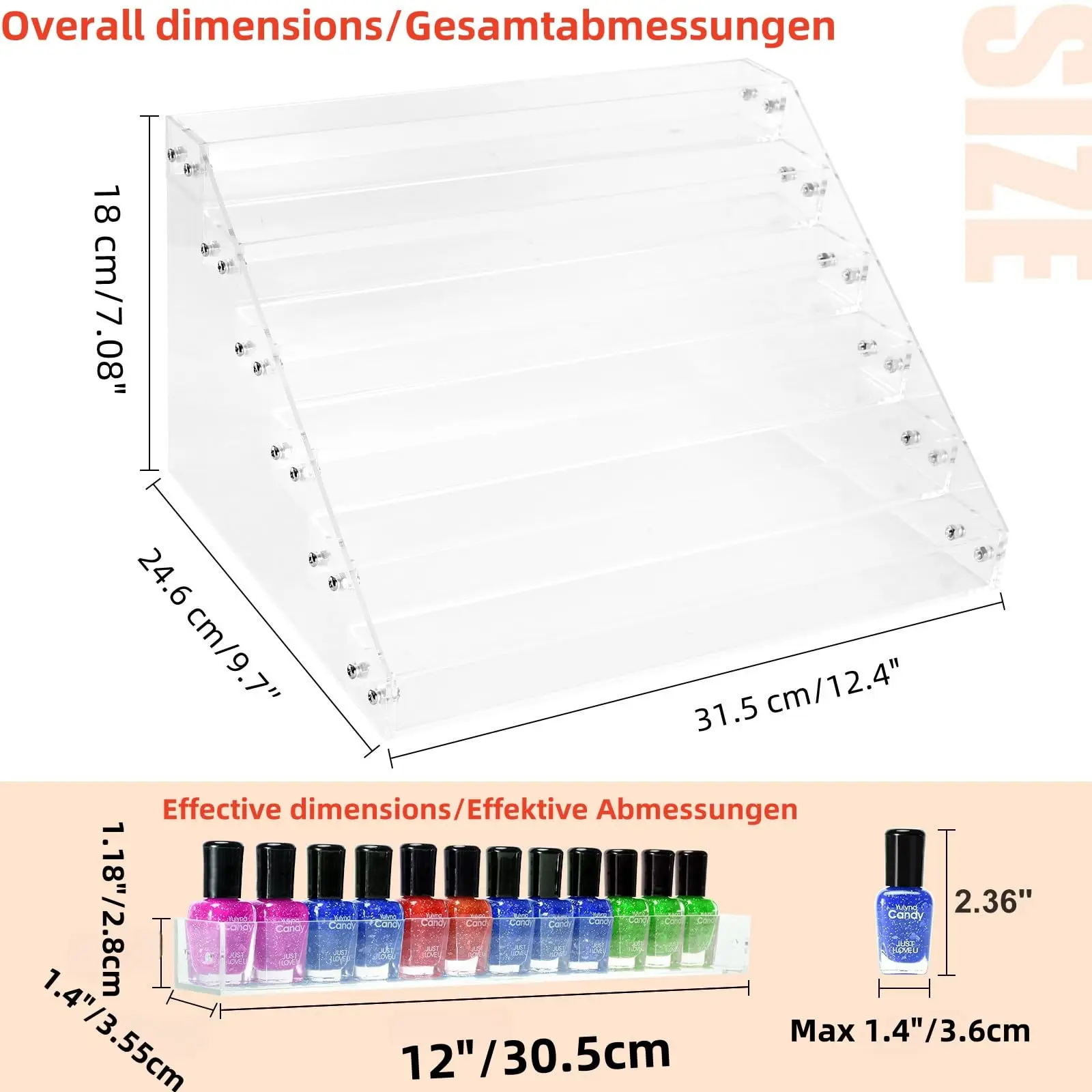 product acrylic nail polish organizer rack 6 tier holder stand paint rack gel nail polish shelf display sunglass organizer-9