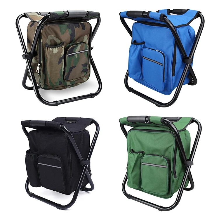 Waterproof 600d Multifunctional Folding Stool Backpack Insulated Cooler