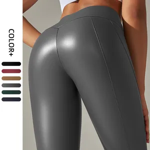 High Waist PU Leather Leggings Women Lift Hips 6 Colors Plus Size 5xl Leather Pants Yoga Leggings