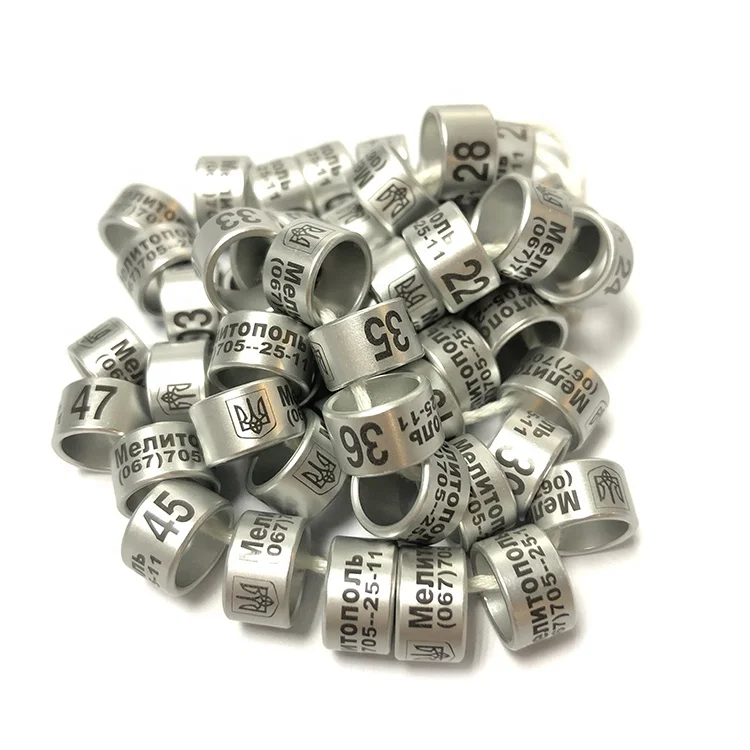 2025 Geshifeng Aluminum Pigeons Leg Rings Canary Bird Laser Pigeon Rings Metal 10mm Ready to Ship India