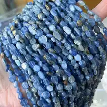 6x8mm Kyanite Natural Gemstone Beads Nugget Oval Crystal Irregular Stone Beads for Jewelry Making Necklace Bracelet Earrings