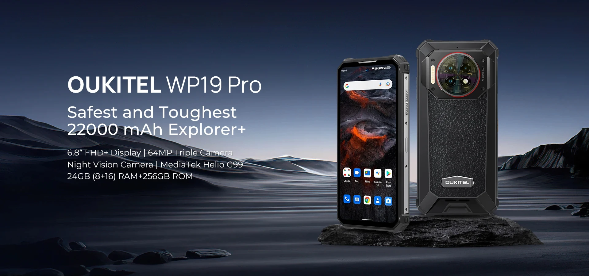 Oukitel WP19 Pro - Rugged Smartphone with 22000mah Battery