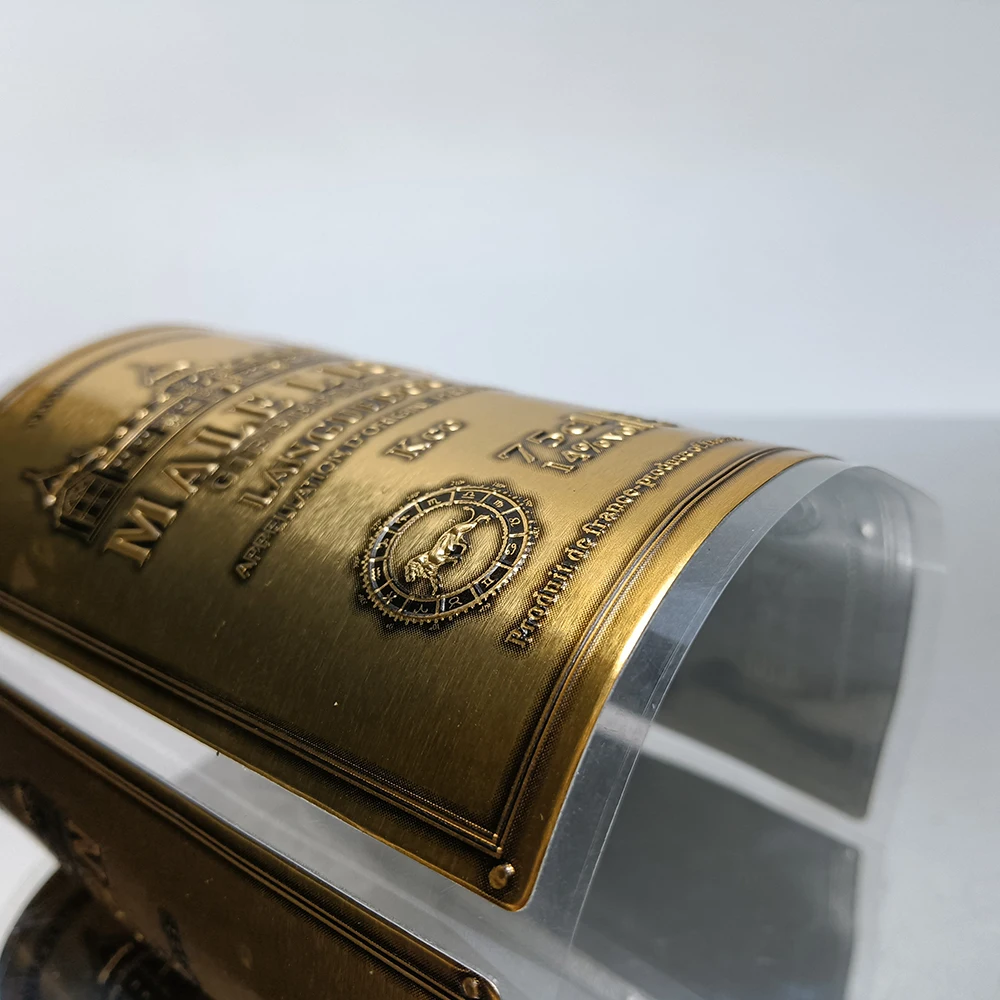 UV Silk Screen Offset Stamping Foil Etc Professional Design Customer logo Gold Black Parfum Fragrance Glass Bottle Printed Label