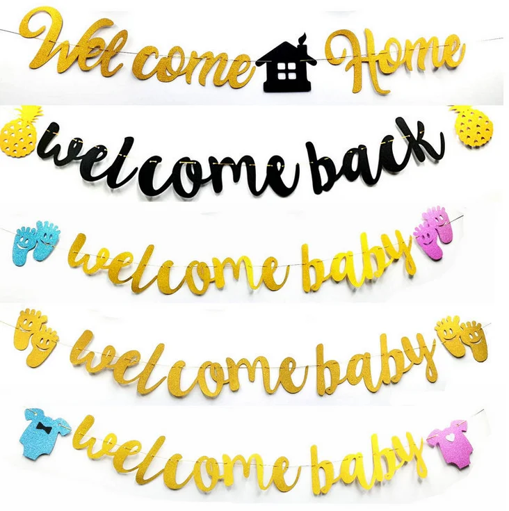 Custom Banner Welcome Home Party Letter Flag Festival Birthday Background  Decoration - Buy Custom Welcome Home Party Letter Flag,Adult Birthday Party  Decorations,Baby Party Wedding Background Decoration Product on 