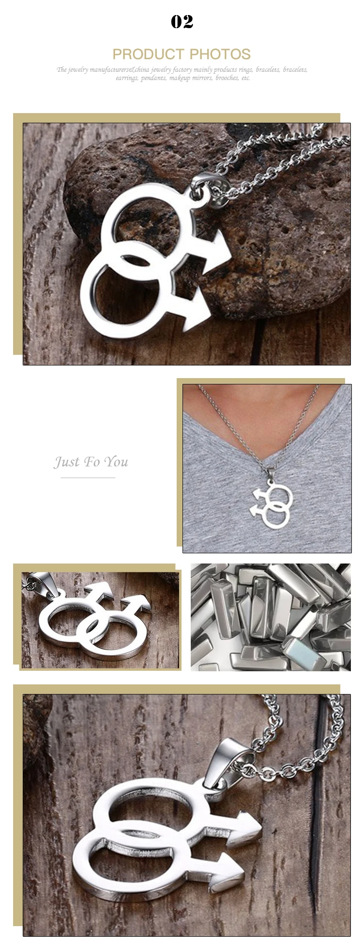 Wholesale creative design stainless steel silver men's pendant necklace PPN-001