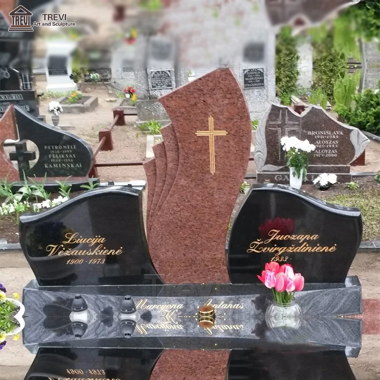 Simple Design Cheap Muslim Poland Carved Granite Grave Monumental Polished Stone Funeral Tombstone Monument