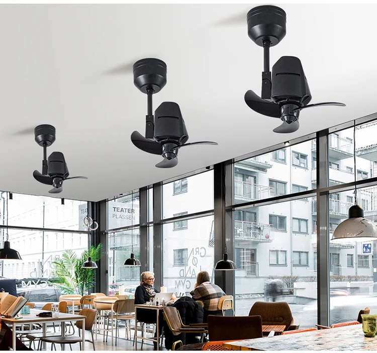 16 Inch Small Size Ceiling Fan 120 Degrees Rotation 3 Abs Blades High Speed Mini Fan With Remote