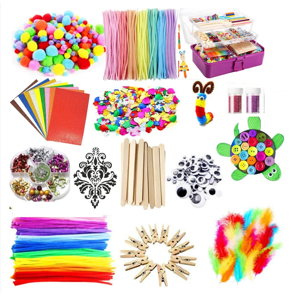 1500+ Arts And Crafts Supply Library Diy Kids Girls Boys Craft Kits For Kids Craft Kits For Kids