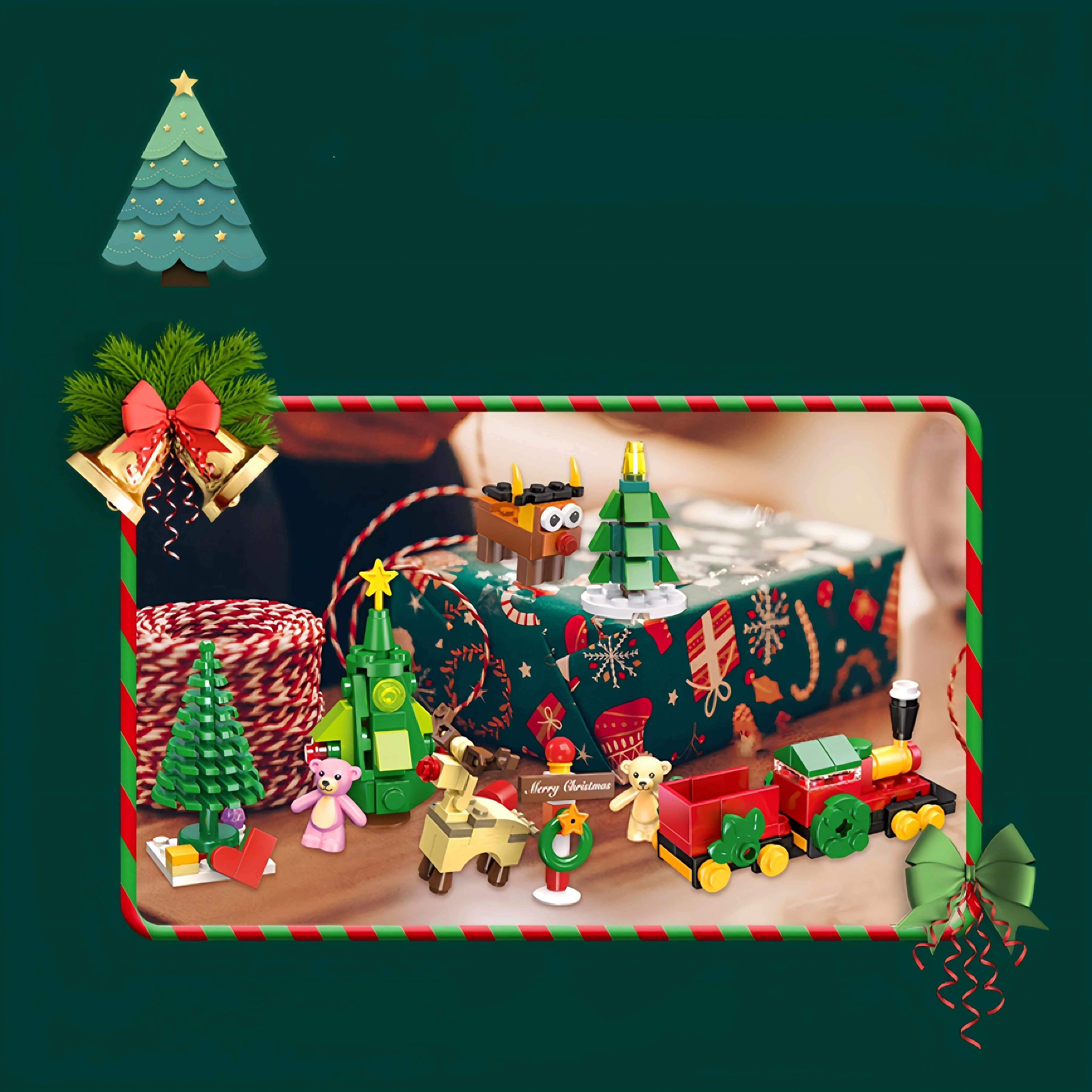 JIZAI Factory Creative Custom Building Blocks Latest Building Block Toy Play Set Christmas Advent Calendar As Gifts