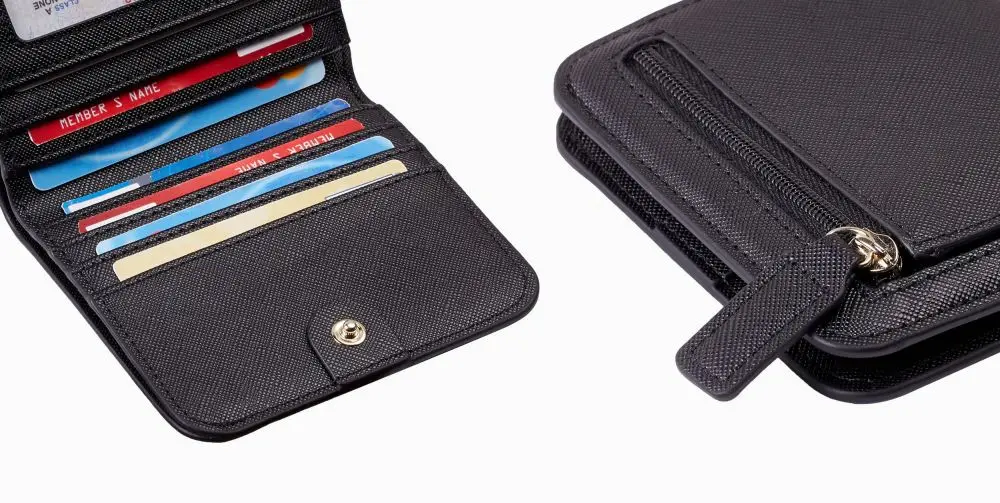 RFID Blocking Wallet Women's Small Compact Bifold Leather Purse Front Pocket Mini Wallet