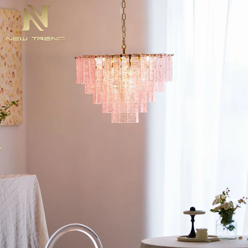 CPL-456 Large Multi-Tiered Murano Glass Chandelier – Luxury Long Suspension Light for Staircase & Foyer