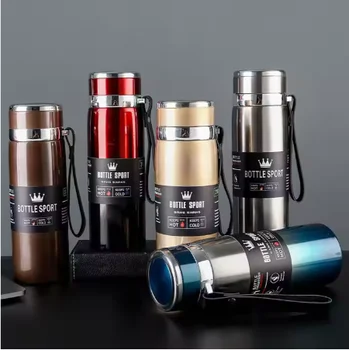 2024 Popular Wholesale Price 1L 316 Stainless Steel Large Capacity Thermos Sports Water Bottle Outdoor Drinking Set