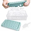 Blue*Medium--2 round ice trays + ice box + ice shovel