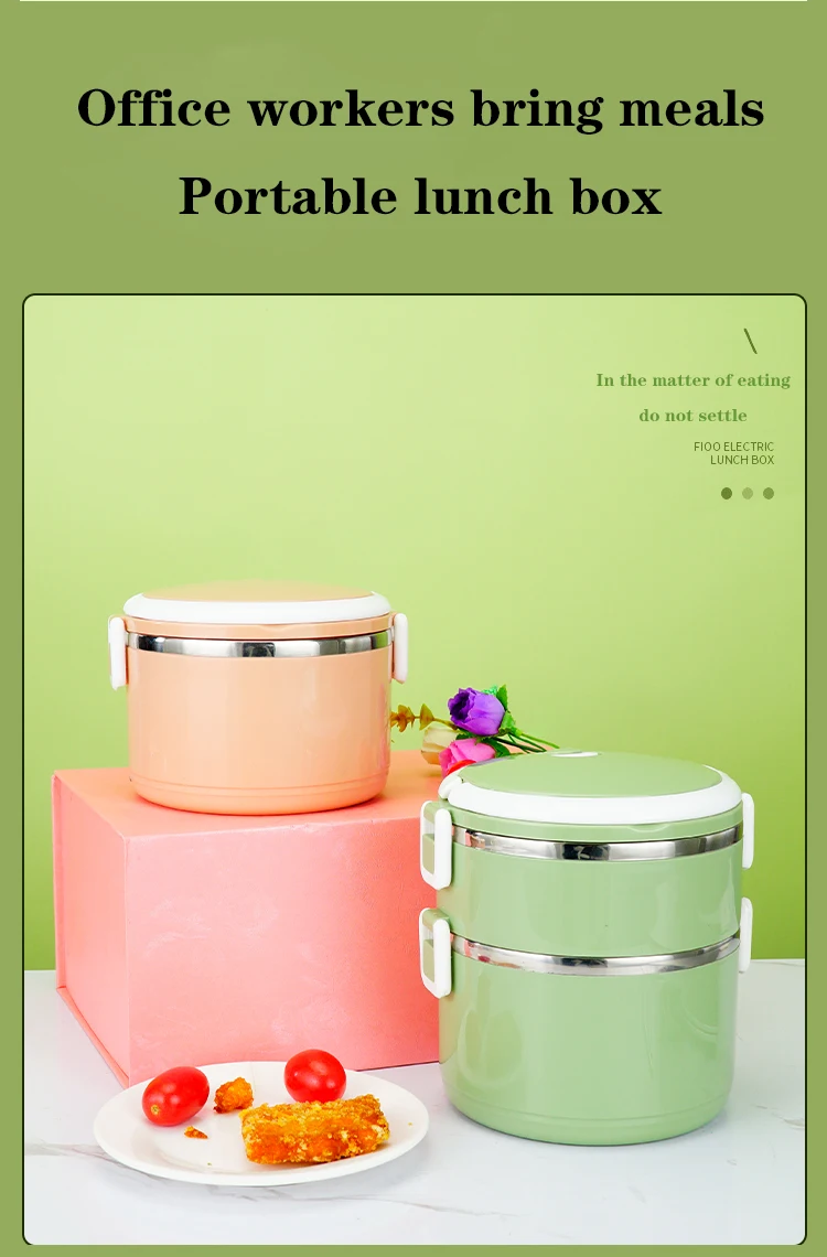 Stainless Steel Custom Portable Electric Lunch Box Warmer Heat Boxes Food Container Thermos Warm