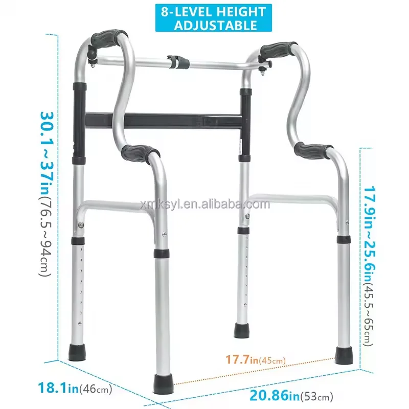 Aluminum Alloy Foldable Elderly Walker with Seat Cerebral Palsy Standing Support Bathroom Safety Equipment details