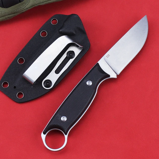 Fixed blade knife D2 blade High quality linen Handle  hunting knives tactical knives