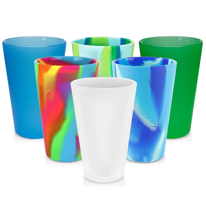 480ml Iridescent Silicone Cup Portable and Durable Modern Design for Wine Beer and Tea Perfect Saucer