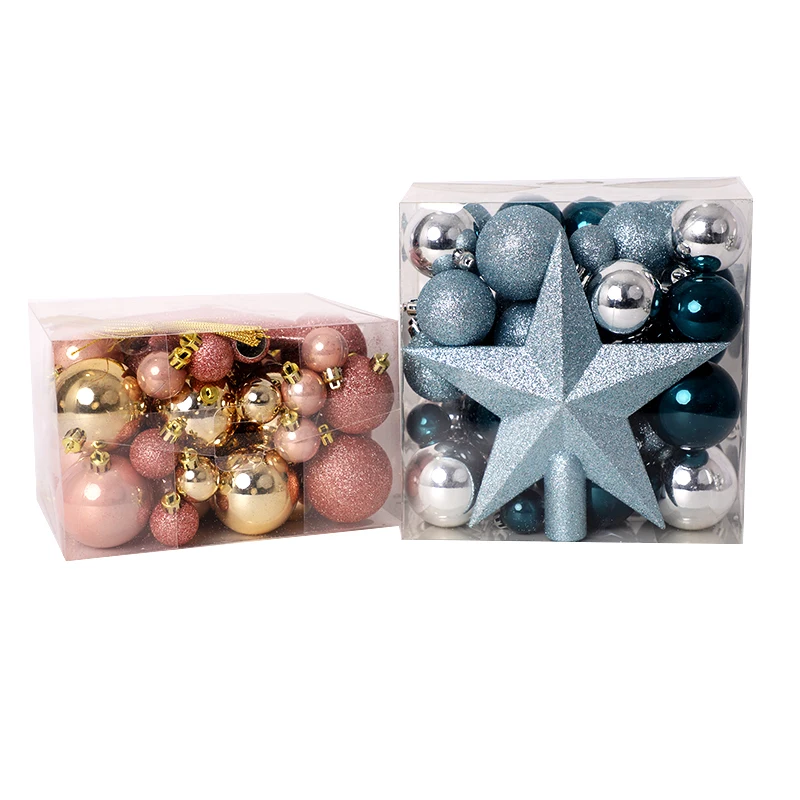 100 Pcs Assorted Christmas Ornaments Set Shatterproof Plastic Christmas ...