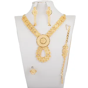 Hiphop African Gold Plated Jewelry Set Bridal Jewelry Set Luxury Italian Jewelry Set 18k Gold Plated