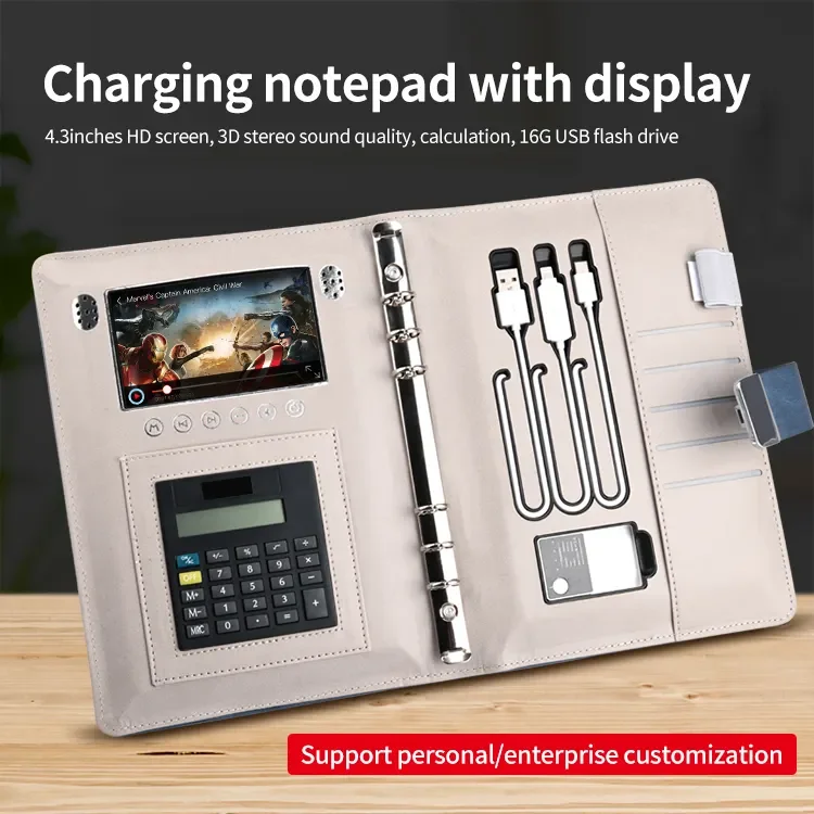 Smart Fingerprint Lock Diary with Wireless Charging Notebook