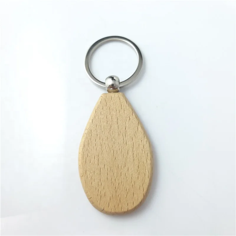 Wholesale Cheap Wooden Keychain Custom Design Logo Printed Engraved Name Blank Wood Keychain