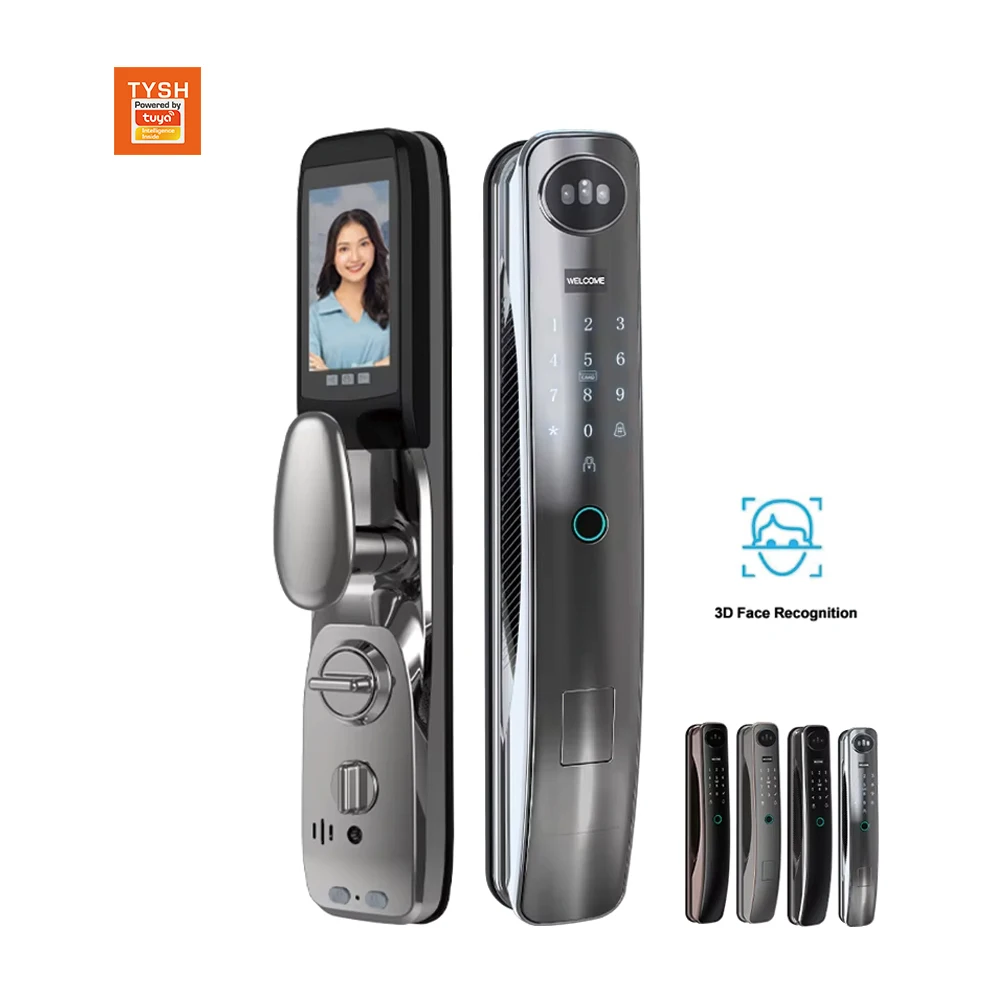 TYSH Tuya Smart Door Lock WiFi Zigbee Face APP Fingerprint Password IC Card Key with Camera Smart Door Lock