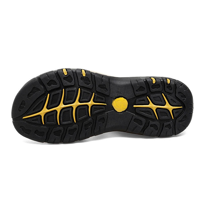 Factory Supply OEM Service Hand Made Genuine Leather Toe Protect Sport Hiking Summer Sandals For Men