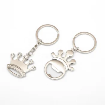 Hot selling metal crystal bling charm crown key tag accessories rhinestone custom Glitter key chain