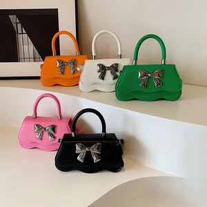 Kalanta 2026 New Fashion Woman's Handbags Korean Style Sling Bags for Lady PU Leather Bow Bags Small Square Ladies Handbags