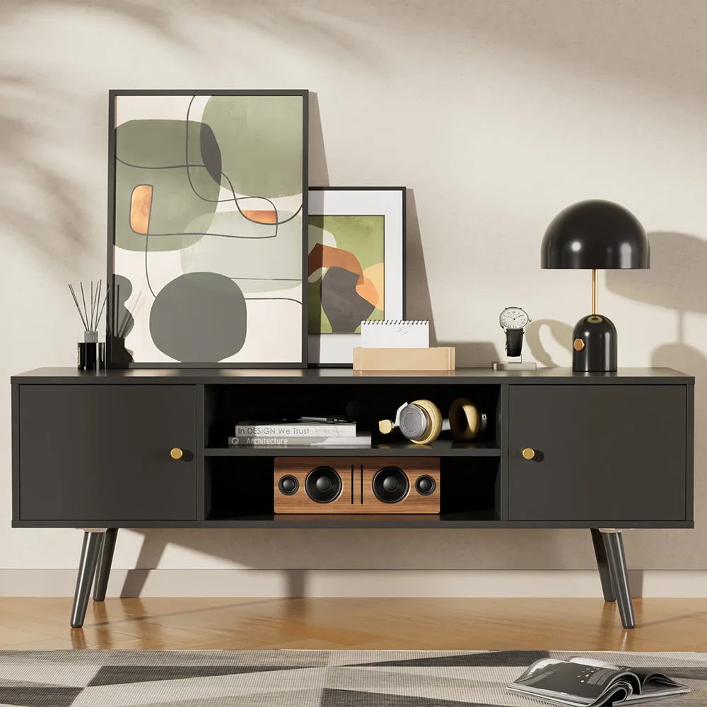 Modern TV Stand Wooden Storage Credenza for 53.1\" TVs for Home & Hotel Living Room Furniture