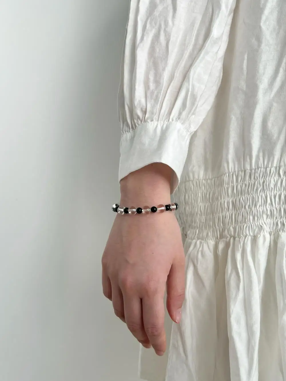 KAKODIY jewelry bracelet 8.6mm crystal beaded bracelet black and white plaid detail 6