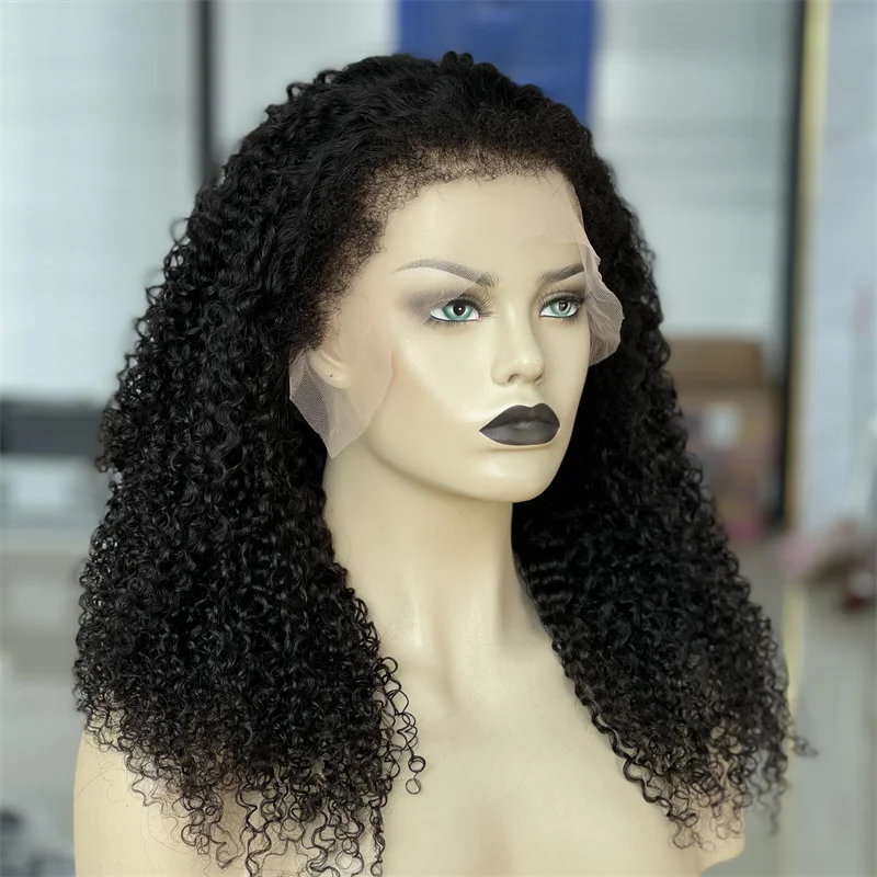 New 4c Textured Hairline Wigs Curly Baby Hair Natural Edges Skin Melt