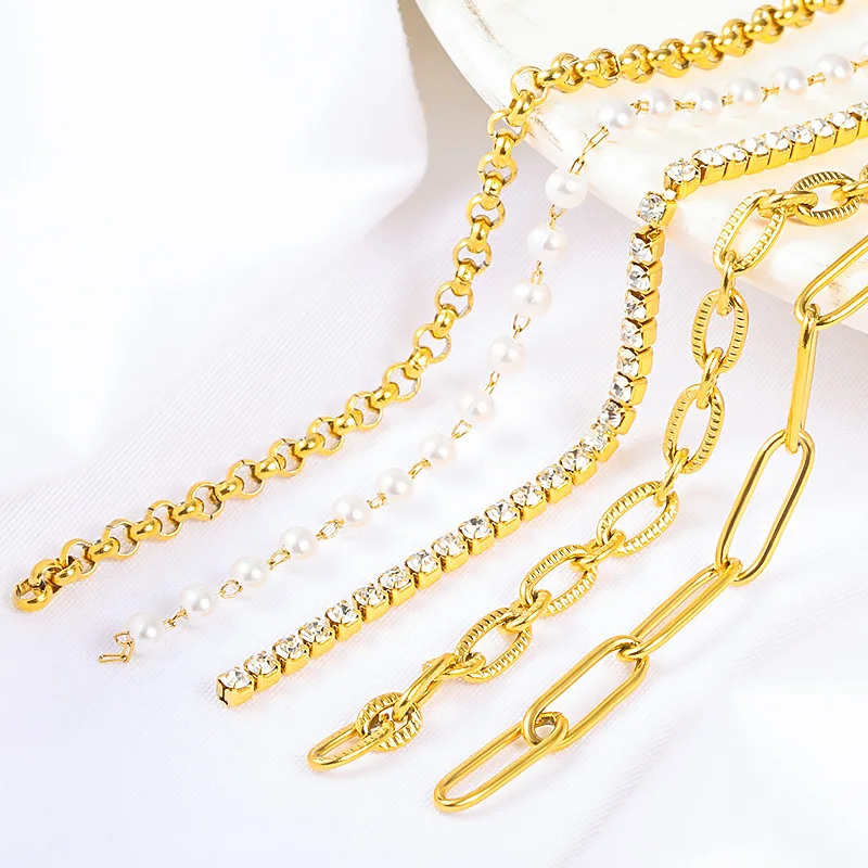 Designer Minimalist Necklace Pendant Double Stainless Steel Chain