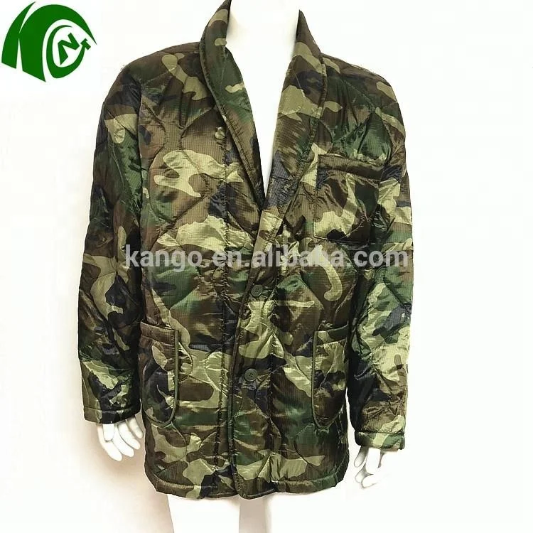 Kango Warm Nylon Rip Stop Camouflage Woobie Hoodie Long Camo Robe Smoking Jacket Camouflage Uniform