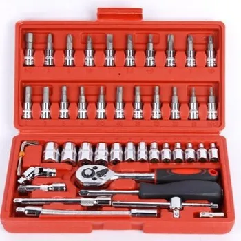 46pcs Professional Combination Set Auto Repair Tools Ratchet keys Chrome Vanadium Socket Wrench Set motorcycles repair tools