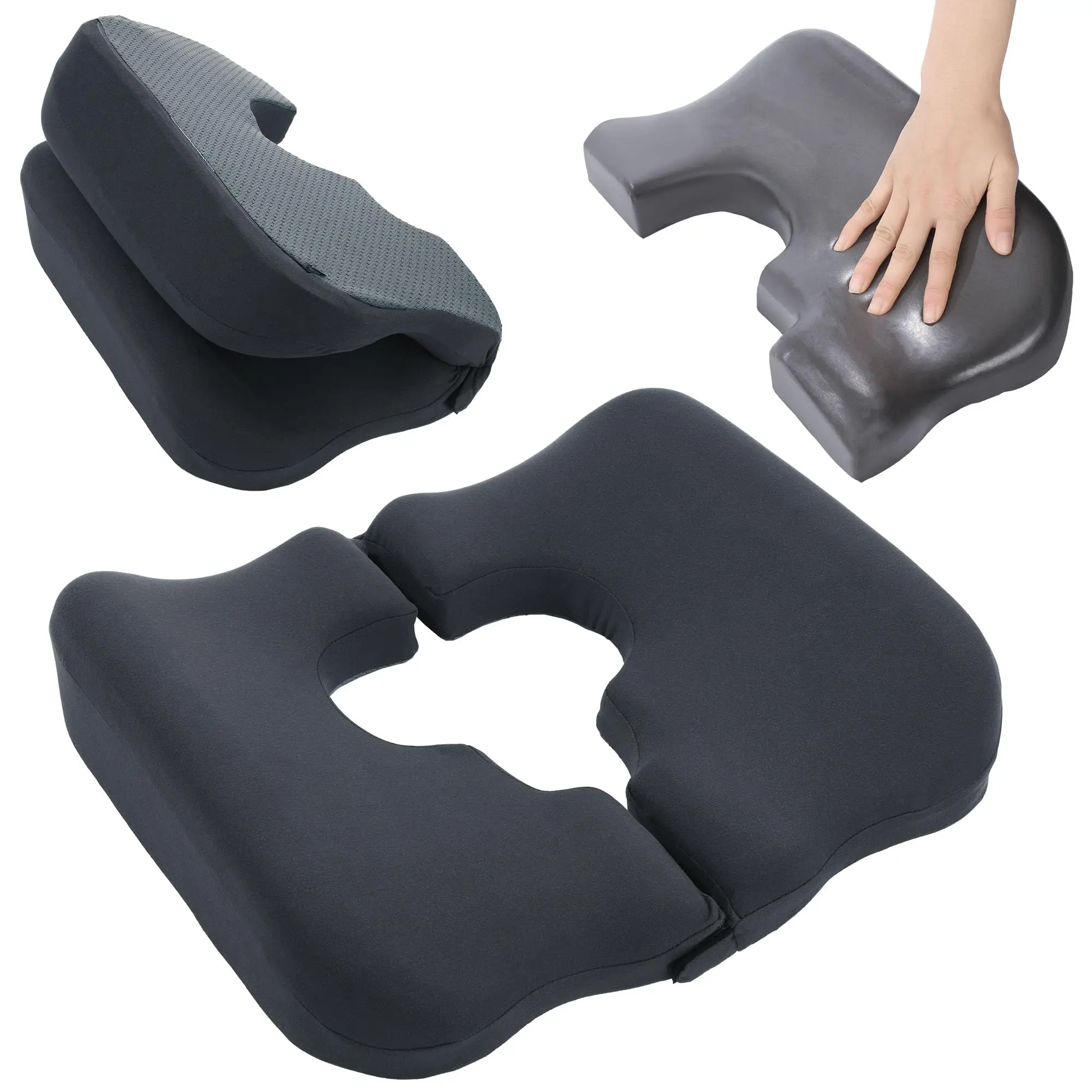 Wholesale Super Soft Coccyx Seat Cushion Ergonomic Memory Foam Lumbar Pillow & Buttocks Support Pillow for Sciatica/Pain Relief