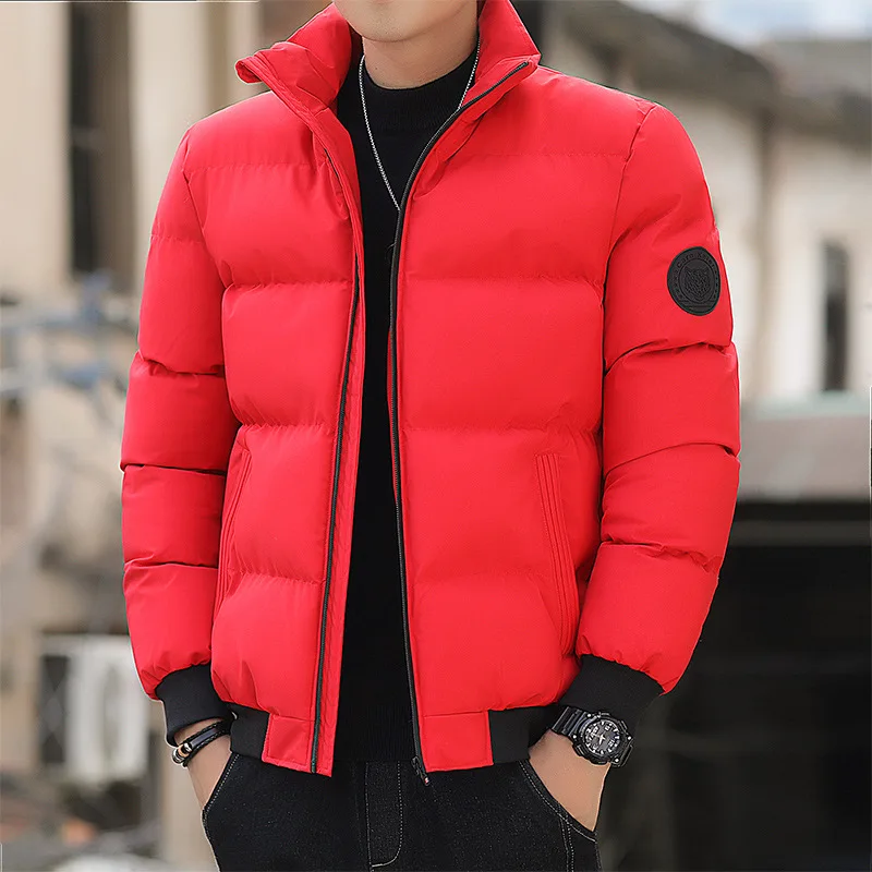 Herrenmode Stehkragen Tops Dicke Brot Kleidung Gesteppte Wattierte Jacke Männer Flauschige Winter Warme Übergrößen Jacken_voghion.com