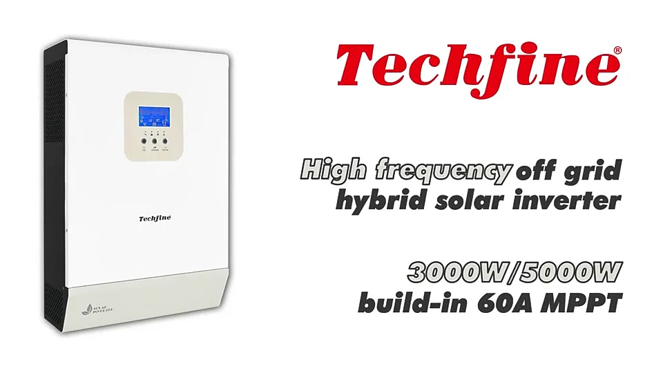 Techfine Hybrid Inverter 5kw 5kva 48v 220v Hybrid Off Grid Parallel Function Work With Battery 