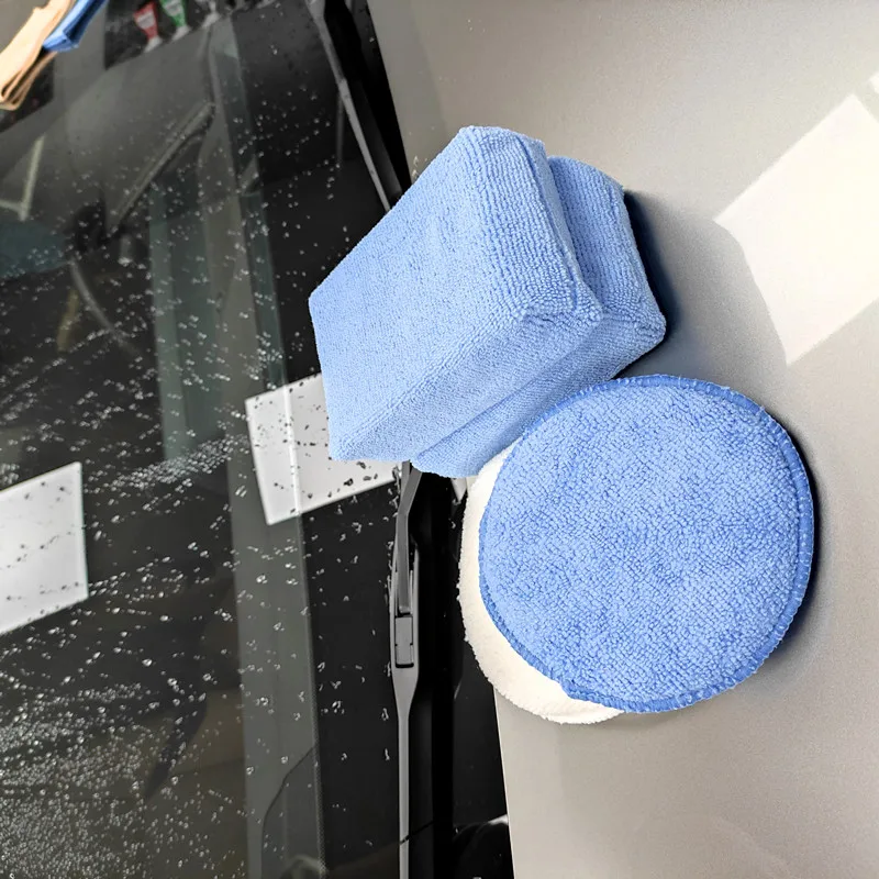 Воск Губка пены коврик блок из махровой ткани микрофибры воск губки аппликатора губка для мойки автомобиля полировка очистки