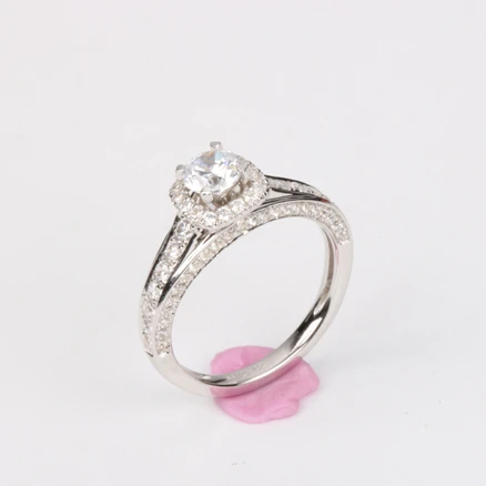White Gold Ring 925 Silver Samples 