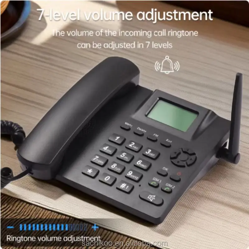 Dual SIM Card Access GSM Digital Desktop Fixed Terminal Telephone Cordless Phone for Home or Office Use