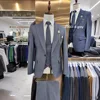 Grigio-3 pezzi/set-Giacca + gilet + pantaloni