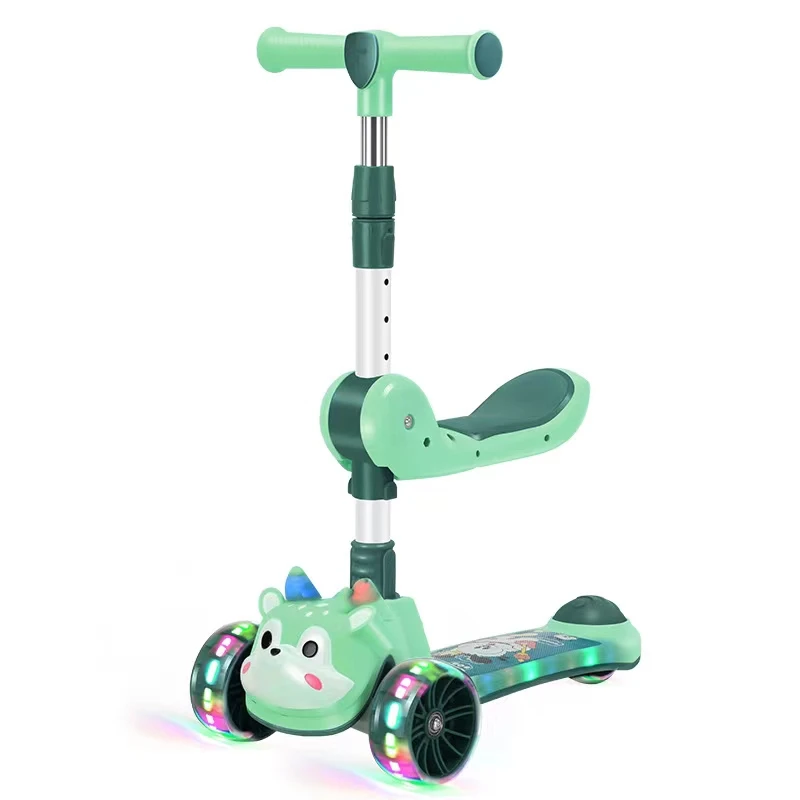 Factory 3-in-1 1-8 Years Old Multi-Functional Baby Scooter Foldable Flash Pedal Scooter with 3 Wheels for Kids and Babies