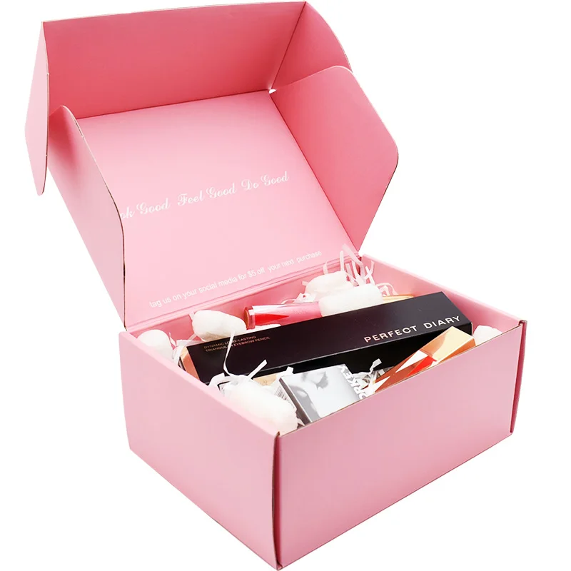 High Quality Recycled Corrugated Mailer Shipping Packing Box Strong Packaging Embossing Matt Lamination Use for Camera Folder details