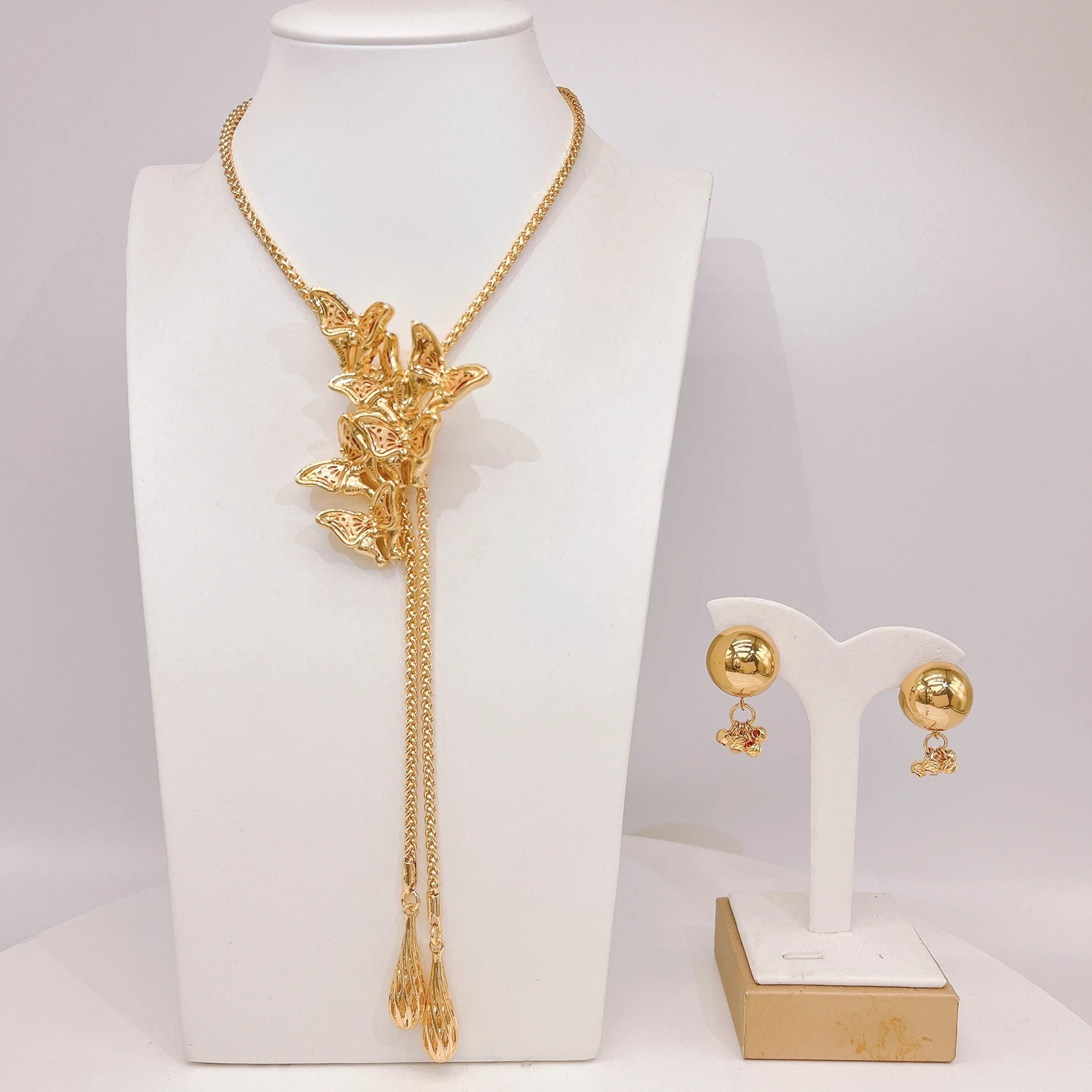 Trendy Gold Plated Wedding Jewelry Set for Bridal Party Engagement