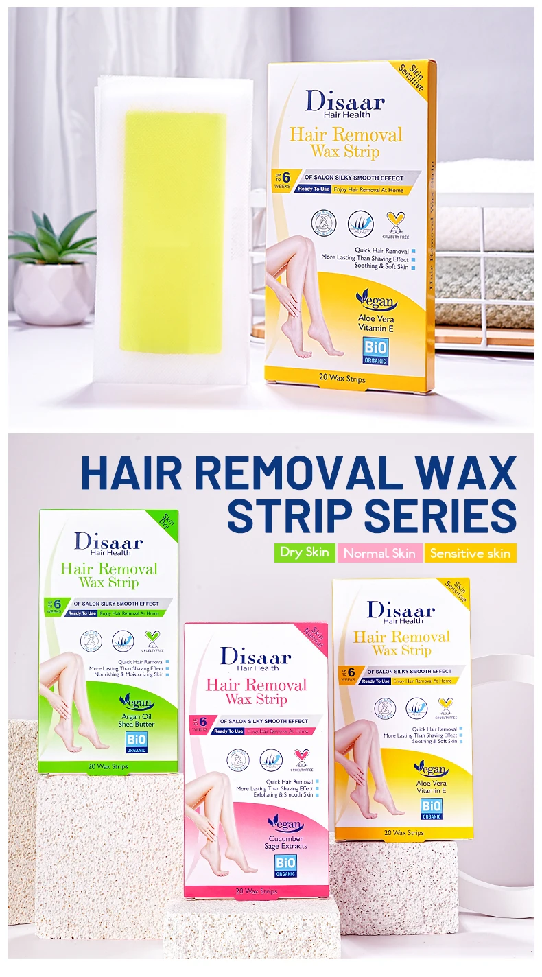 Disaar Skin Sensitive Wax Strips Hair Removal Wax Strips Body Wax Strips for Hair Removal