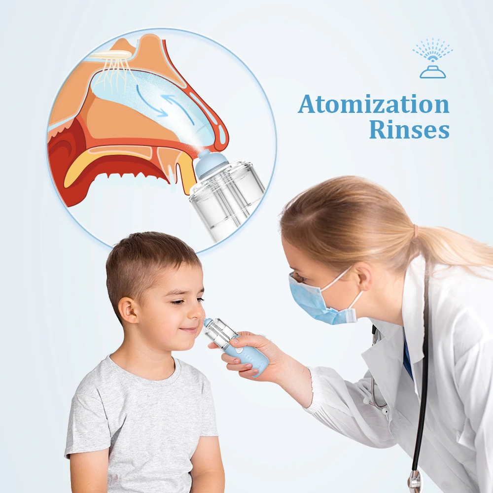 Factory Oem Custom 2 in 1 Electric Nasal Aspirator Nasal Irrigator Strong Suction Silicone Baby Nose Vacuum Cleaner Pump