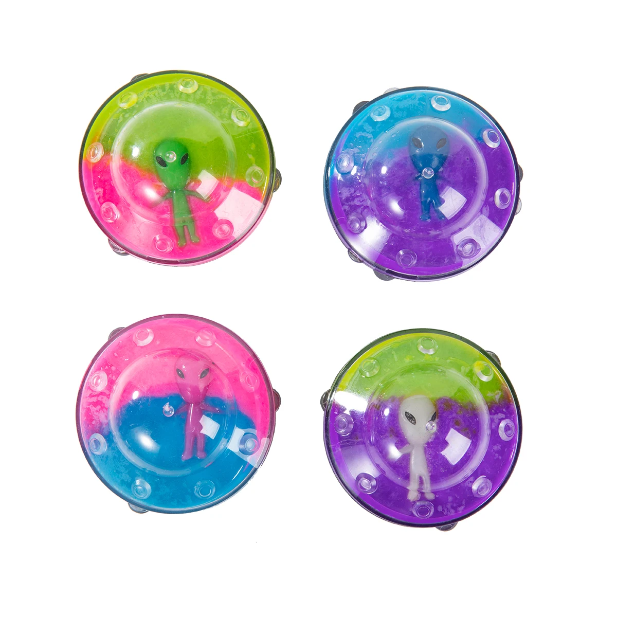 Popular Flying UFO Fluffy Slime Alien Spaceship Pot Stretch Slime Toys
