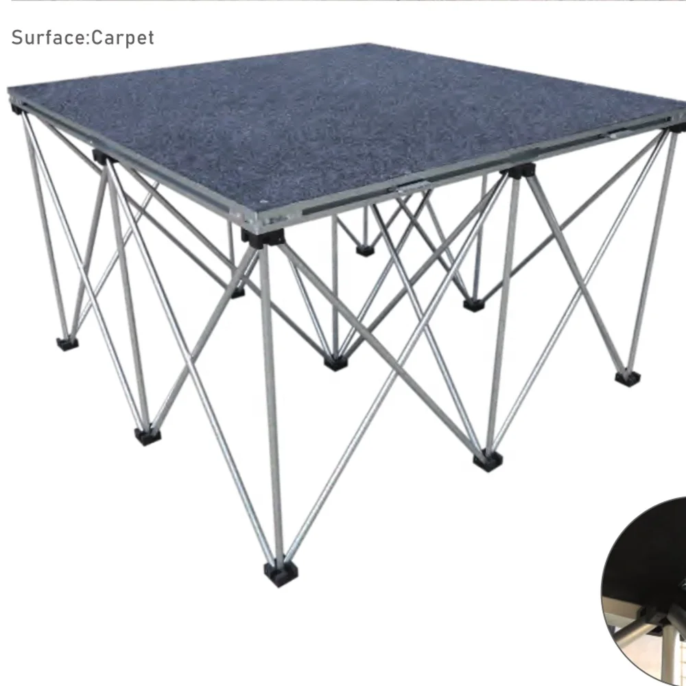 Intellistage 2M X 1M Carpeted Portable Stage - Easy Setup